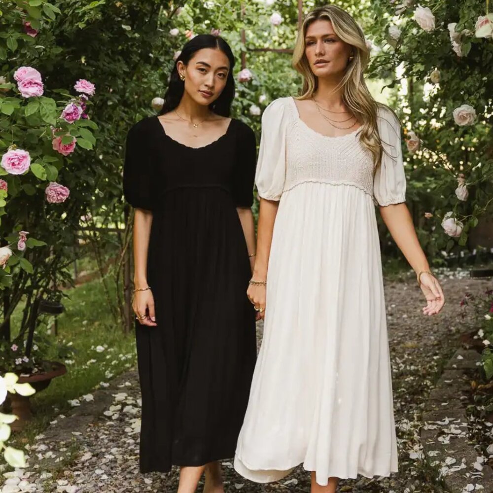 NINA CROCHETED MIDI DRESS IN NATURAL Bohme